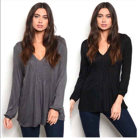 🌟Charcoal 🍃grey, 🍃flowy 💫peasant blouse💐🌟✨🌸 - Picture 5 of 6